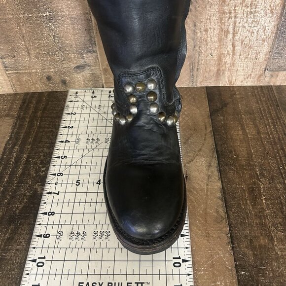 Ash Vamos Studded Side Zip Riding Moto Boots Womens EUR 37.5 US 7.5 - Picture 4 of 12